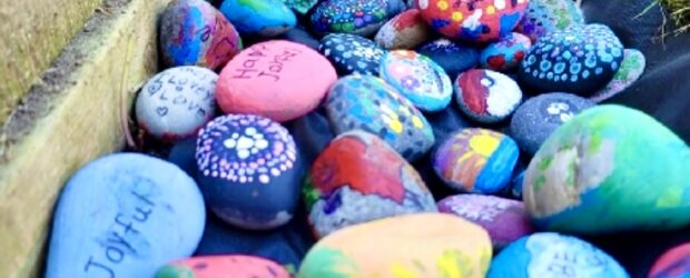 Students demonstrated being mindful and grateful by creating our community rock garden.    